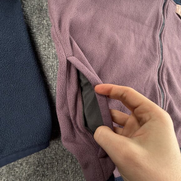 Patagonia Fleece Jacket Girls 2XL Hoodie Jacket Full Zip Snap Pocket Purple Soft - Picture 10 of 12